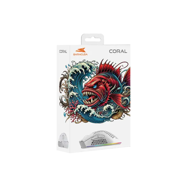 Baracuda MIŠ BGM-032 CORAL BIJELI / 12.800 dpi