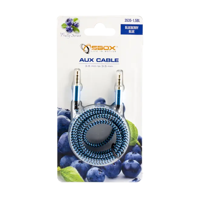 KABEL SBOX 3,5-3,5mm M/M 1,5M Fruity Plavi