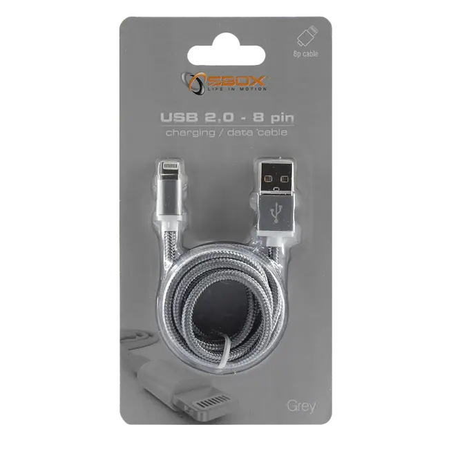 KABEL SBOX USB -> iPh.7 M/M 1,5M Blister Sivi