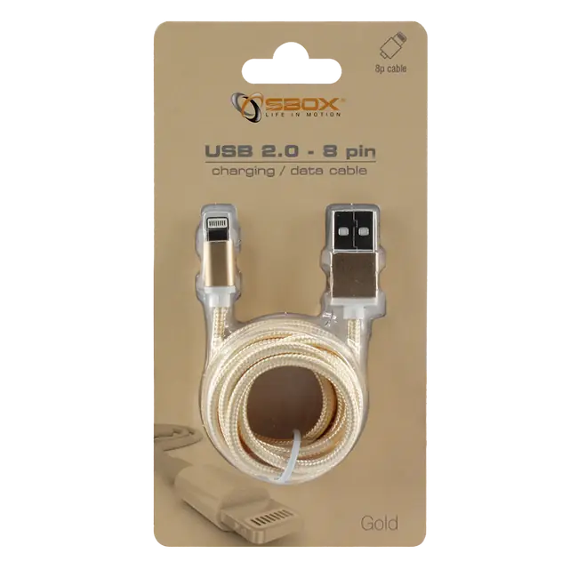 KABEL SBOX USB -> iPh.7 M/M 1,5M Blister Zlatni