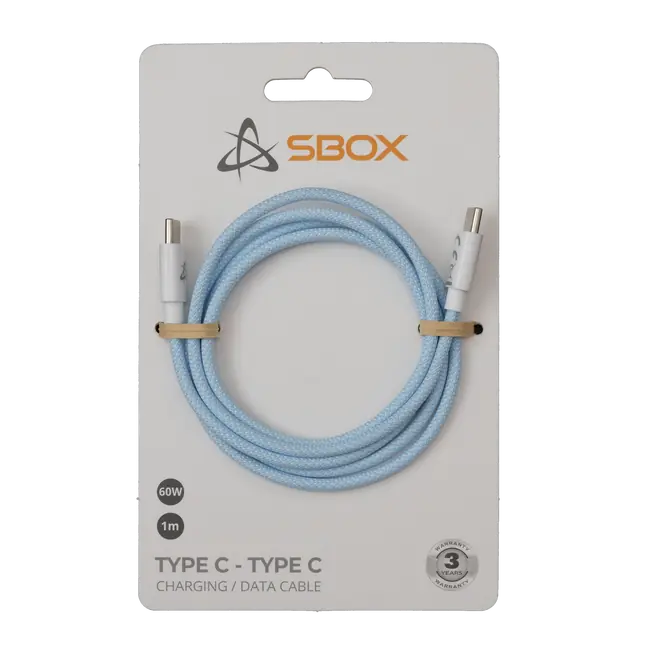 SBOX USB-C to USB-C Cable 1 m 60W - Blue