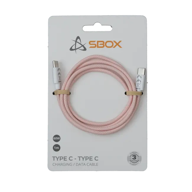 SBOX USB-C to USB-C Cable 1 m 60W - Pink