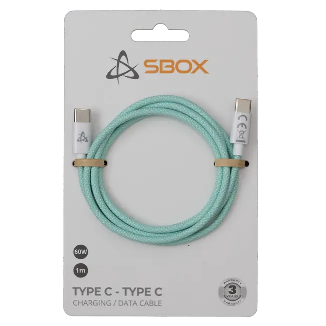 SBOX USB-C to USB-C Cable 1 m 60W - Green
