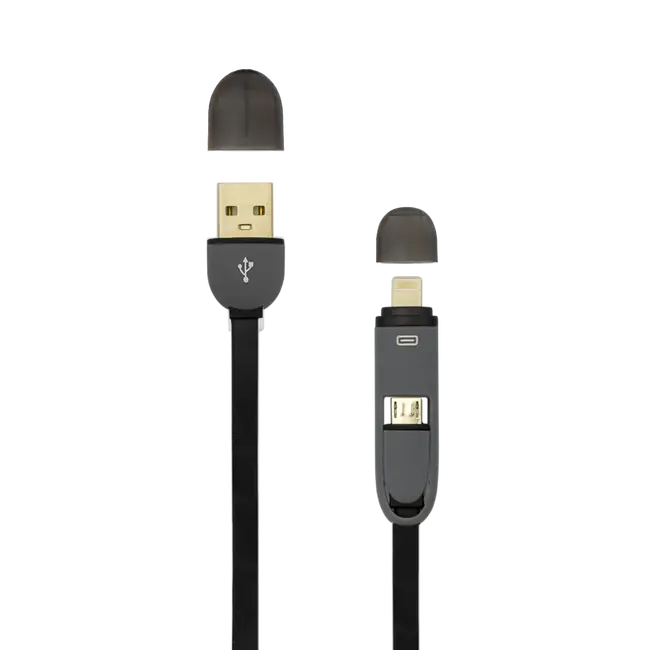 KABEL SBOX USB->MICRO USB + IPH.5 M/M 1M Crni
