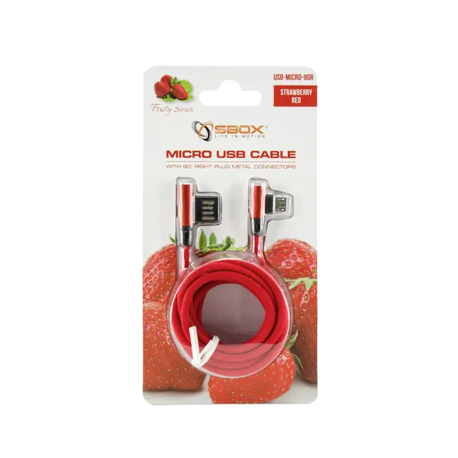 KABEL SBOX USB->Micro USB 90 M/M 1,5M Crveni