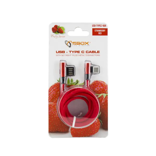 KABEL SBOX USB->TYPE-C 90 M/M 1,5M Crveni