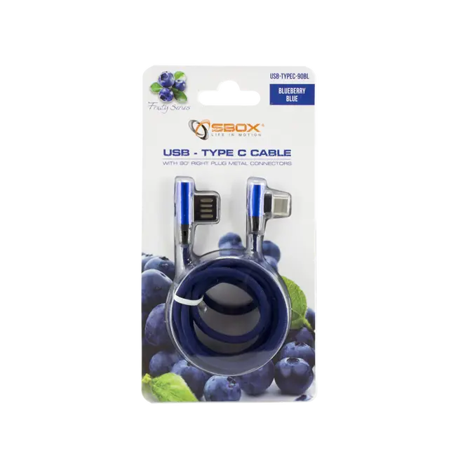 KABEL SBOX USB->TYPE-C 90 M/M 1,5M Plavi