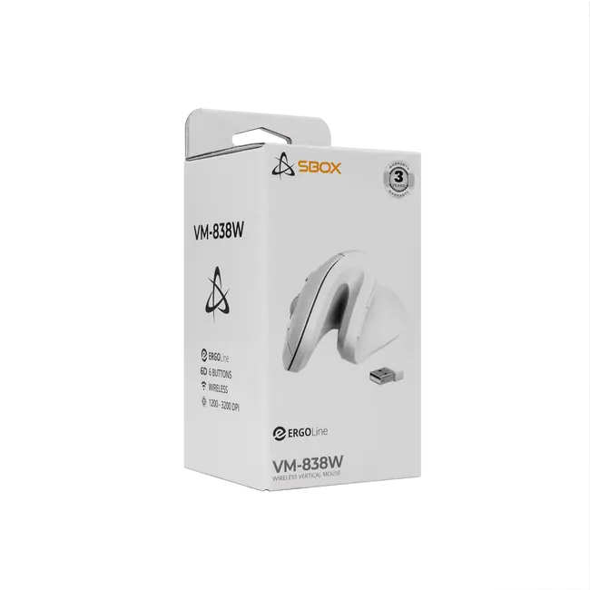 MIŠ SBOX VM-838W Vertical Wireless Bijeli