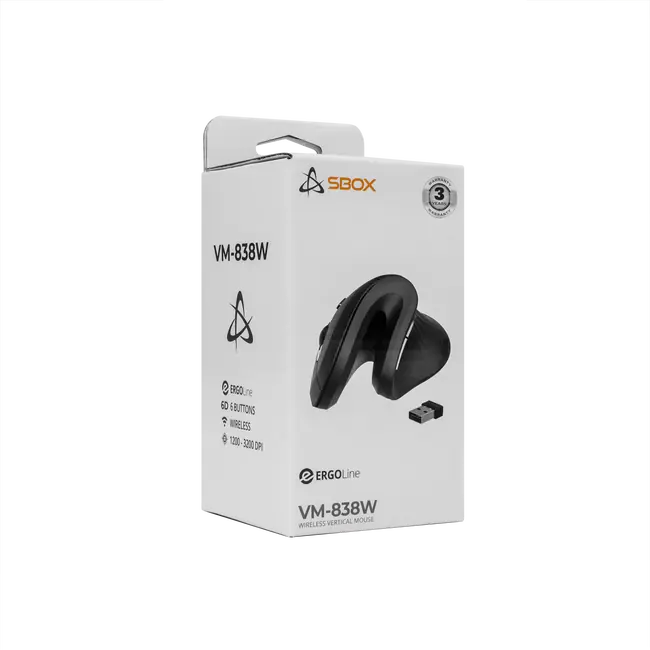 MIŠ SBOX VM-838W Vertical Wireless Crni