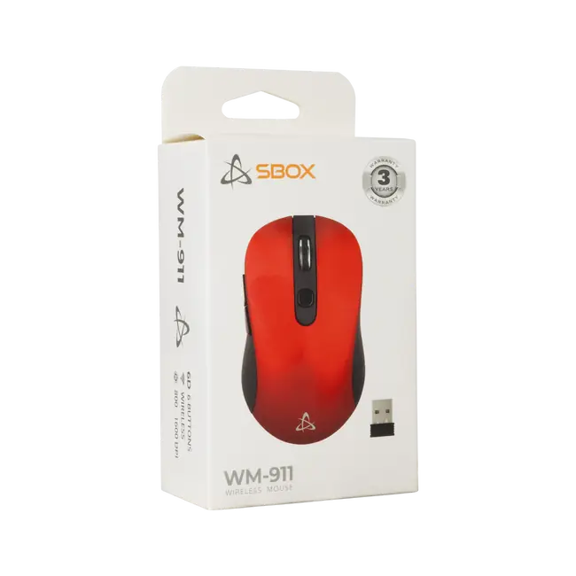 MIŠ SBOX WM-911 Crveni / Bežični