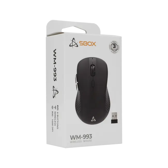 SBOX WM-993 Wireless Optical Mouse - Black