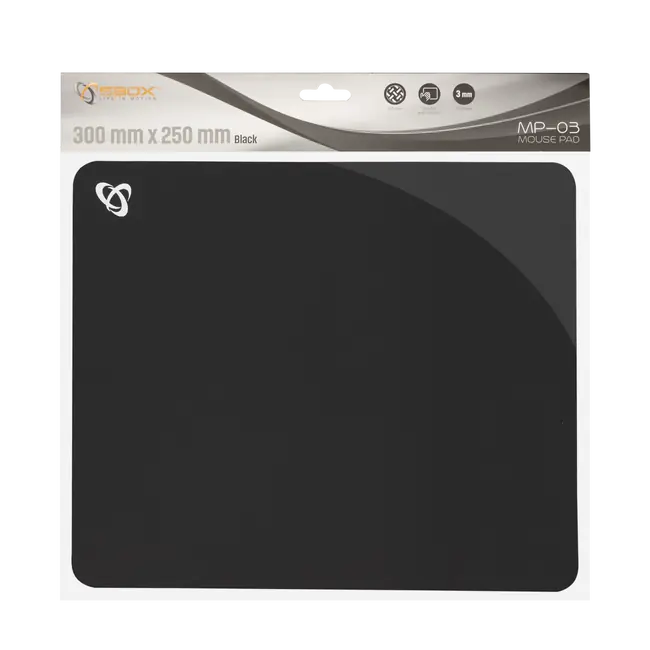 SBOX MP-03B Mouse Pad 300 x 250 x 3 mm - Black
