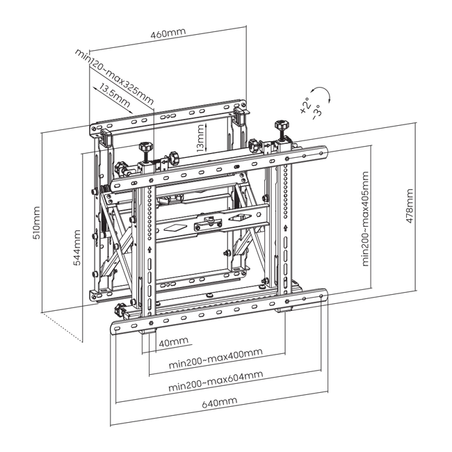 STALAK SBOX LVW13-46T / VIDEO ZID (45-70"/70kg/600x400)