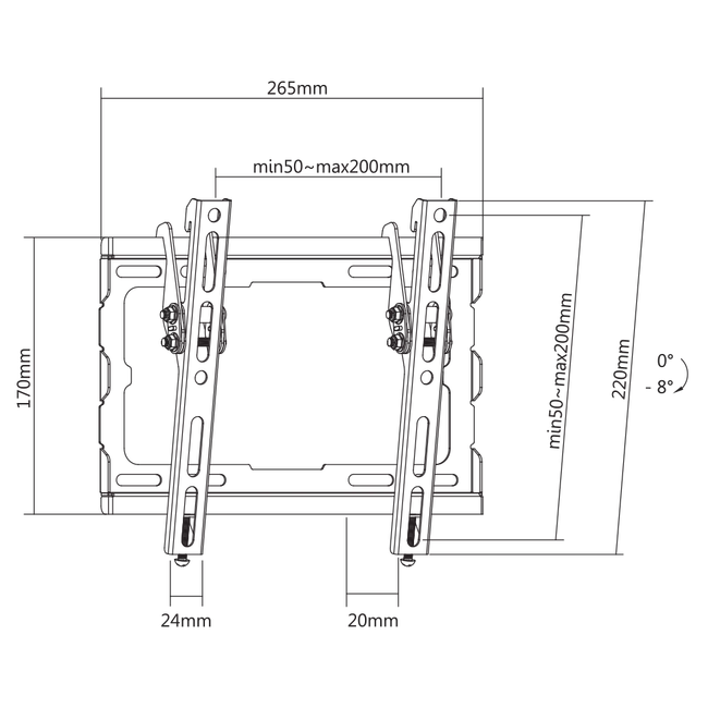 STALAK SBOX PLB-3422T-2 (23-43"/45kg/200x200)