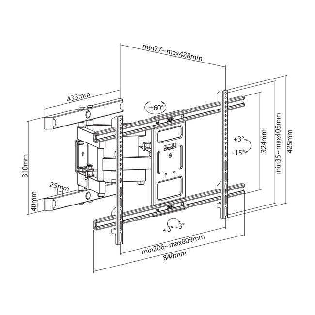 STALAK SBOX PLB-61486 (43-90"/60kg/800x400)