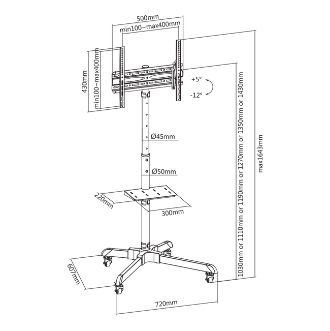 STALAK SBOX Podni FS-224-2 (32-55"/35kg/400x400)