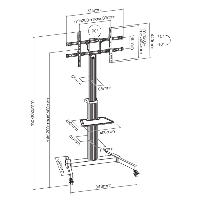 STALAK SBOX Podni FS-444 (37-86"/50kg/600x400)