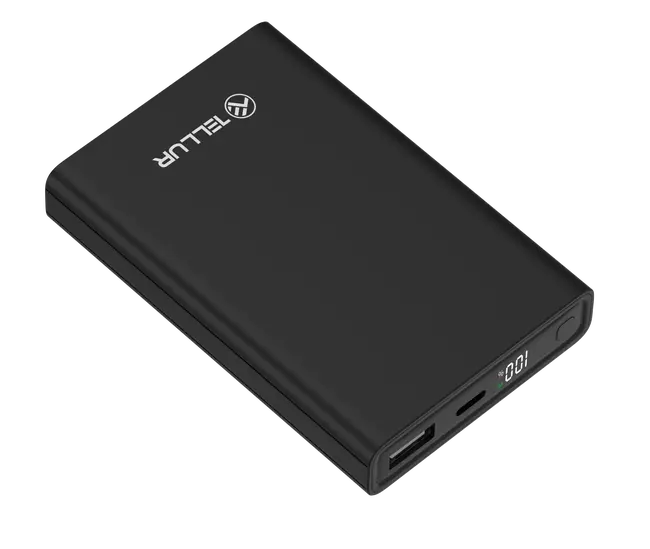 TELLUR POWER BANK PD701 Compact Pro 10000mAh, 2xQC3.0 22.5W + PD 20W LCD Display BLACK