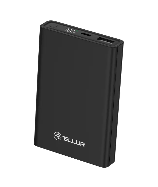 TELLUR POWER BANK PD701 Compact Pro 10000mAh, 2xQC3.0 22.5W + PD 20W LCD Display BLACK