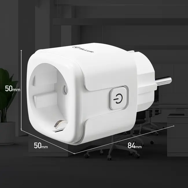 TELLUR SMART WIFI AC DUAL PLUG, ENERGY READING, 16A, 3680W, WHITE