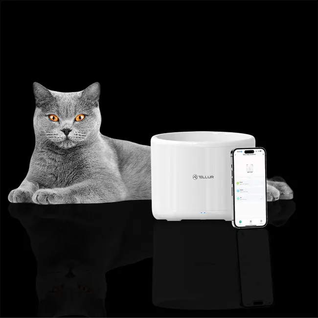 TELLUR SMART WIFI PET WATER DISPENSER, 2L, WHITE