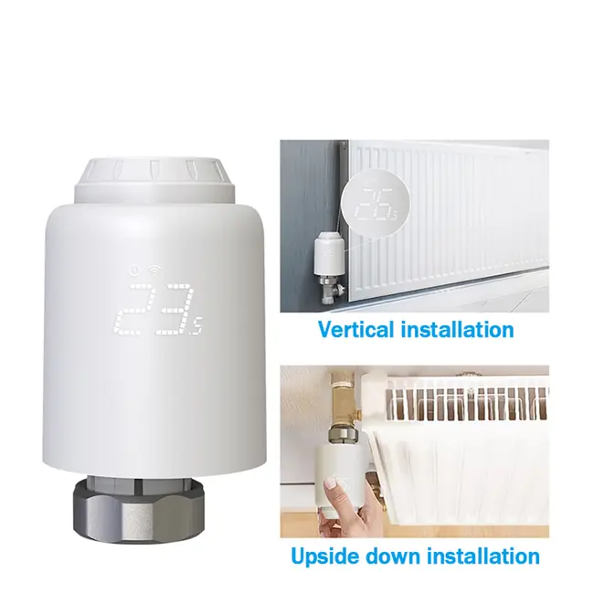 TELLUR SMART WIFI THERMOSTATIC RADIATOR VALVE RVSH1, LED, WHITE