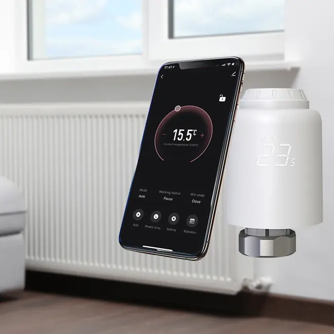 TELLUR SMART WIFI THERMOSTATIC RADIATOR VALVE RVSH1, LED, WHITE