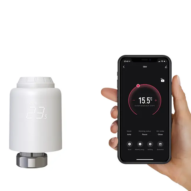 TELLUR SMART WIFI THERMOSTATIC RADIATOR VALVE RVSH1, LED, WHITE