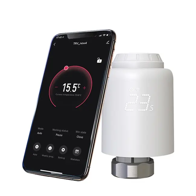 TELLUR SMART WIFI THERMOSTATIC RADIATOR VALVE RVSH1, LED, WHITE