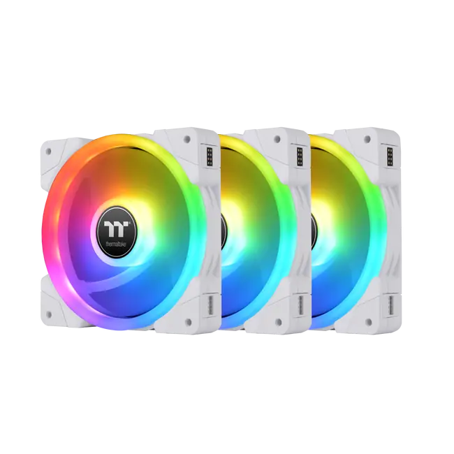 THERMALTAKE SWAFAN EX12 RGB White 120mm Case Fan, 3-Pack