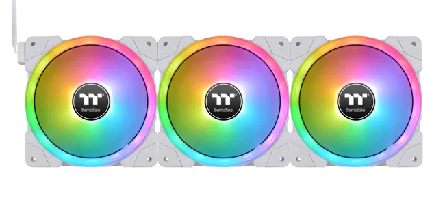 THERMALTAKE SWAFAN EX12 RGB White 120mm Case Fan, 3-Pack
