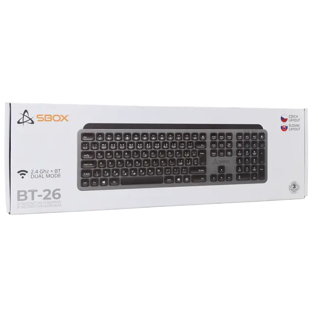 TIPKOVNICA SBOX BT-26 CZ/SK Bluetooth/Wireless