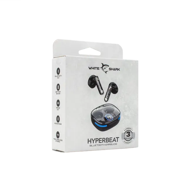 White Shark EARBUDS GEB-TWS-37 HYPERBEAT Crne