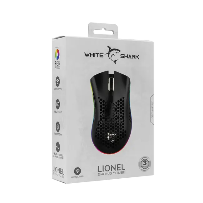 White Shark MIŠ WGM-5012 LIONEL / 10.000 DPI - Crni / Wireless