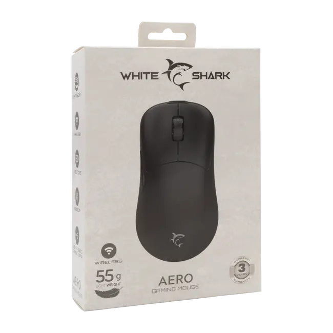 White Shark MIŠ WGM-5015 AERO / 10.000 DPI - Crni / Wireless