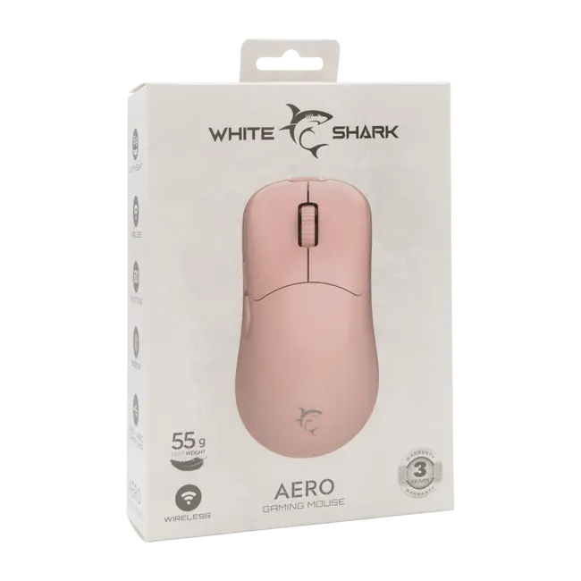 White Shark MIŠ WGM-5015 AERO / 10.000 DPI - Roza / Wireless