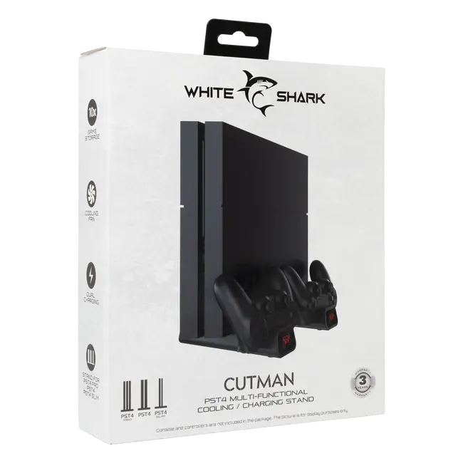 White Shark PS4 COOLING PAD + 2 CHARGING DOCK PS4-19076 CUTMAN
