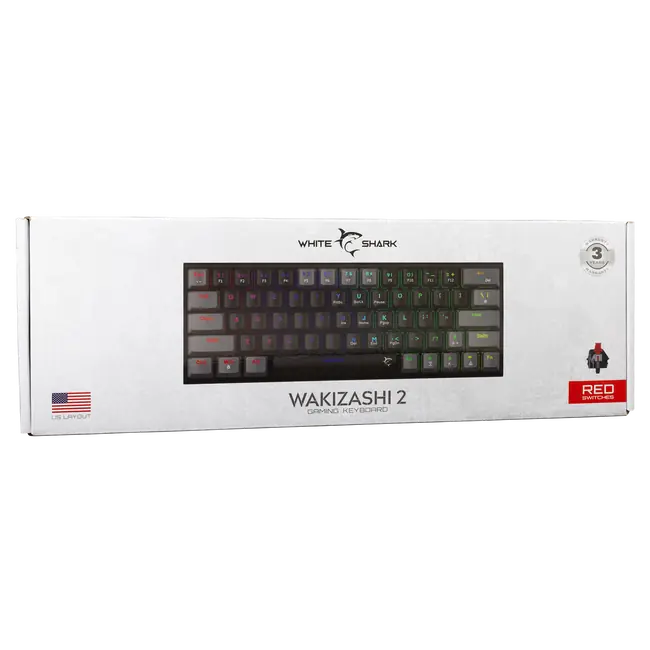 White Shark TIPKOVNICA GK-002111V2 WAKIZASHI-2 / CRNO-SIVA/ US-RED.SW