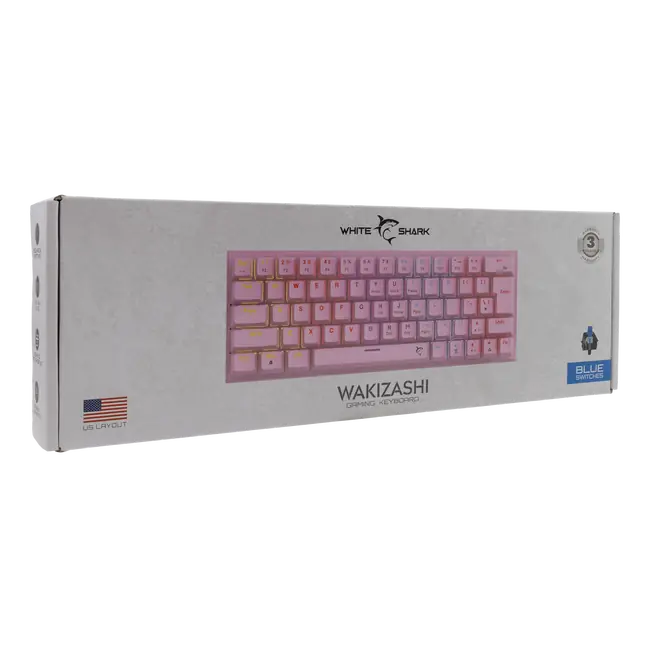 White Shark GK-002422 WAKIZASHI Keyboard - Pink / Mechanical / HR - Blue Switches