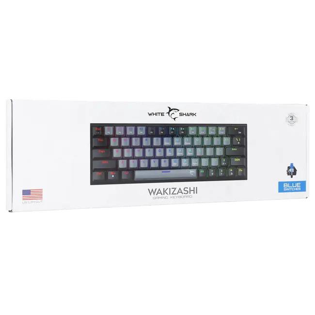 White Shark TIPKOVNICA GK-002721V2 WAKIZASHI-2 / Sivo-crna US-BLUE.SW