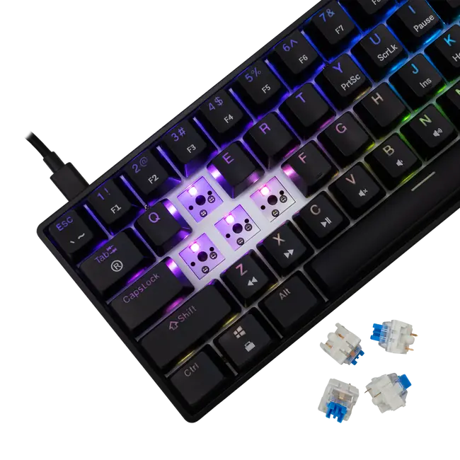 White Shark TIPKOVNICA GK-004122 SHINOBI-2 Crna - Meh. / HR - BLUE SW.