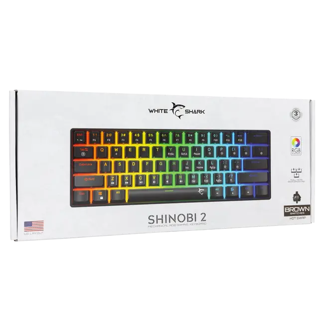 White Shark TIPKOVNICA GK-004131 SHINOBI-2 Crna - Meh. / US- BROWN SW.