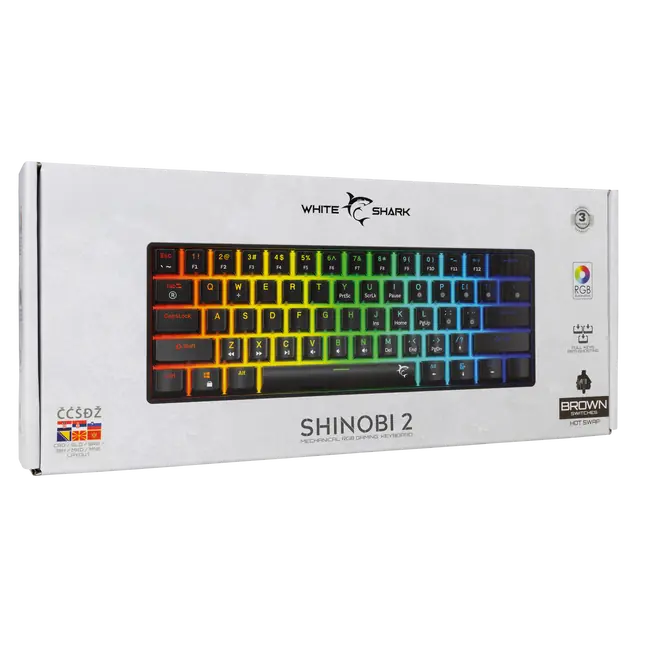 White Shark TIPKOVNICA GK-004132 SHINOBI-2 Crna - Meh. / HR- BROWN SW.