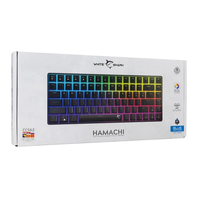 White Shark Tipkovnica GK-005122 HAMACHI Meh. RGB / HR - BLUE SW.