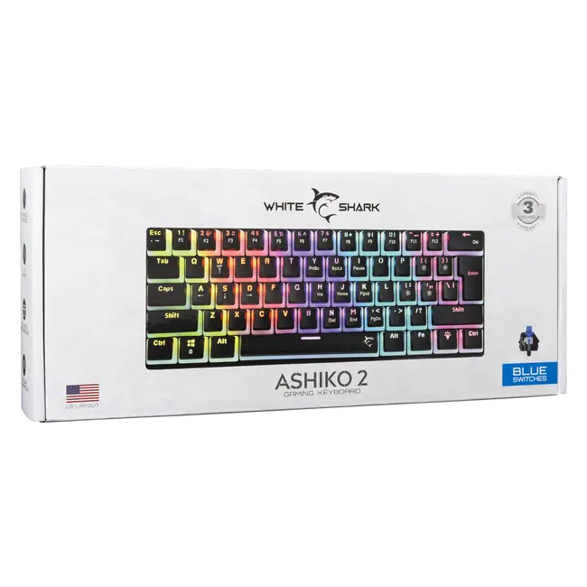 White Shark TIPKOVNICA GK-2202 ASHIKO-2 Crna / US / BLUE.SW.