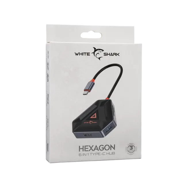 White Shark USB-C HUB HEXAGON 6  u 1
