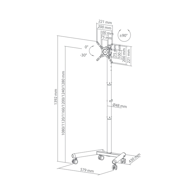 STALAK SBOX Podni FS-622 (13-50"/20kg/200x200)