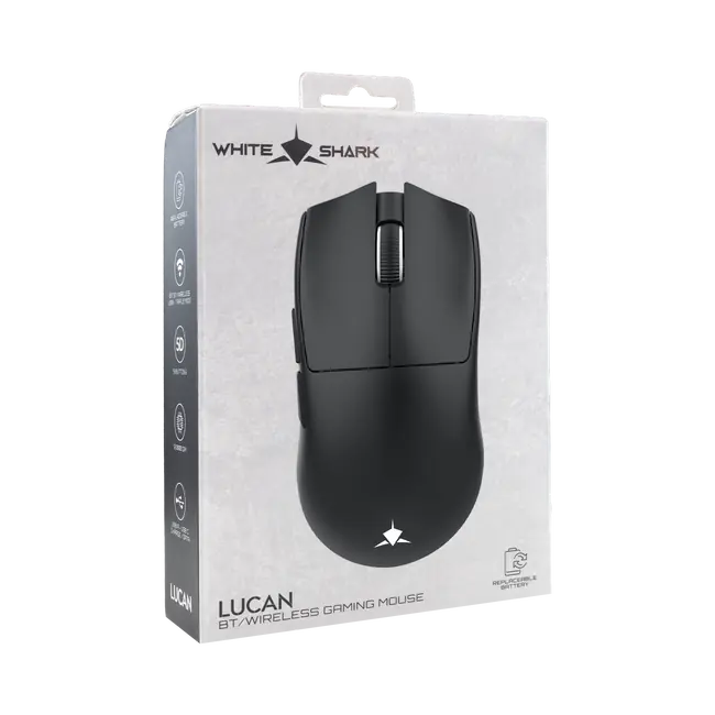 White Shark MIŠ WGM-5022 LUCAN / 12.000 DPI - Crni / Wireless