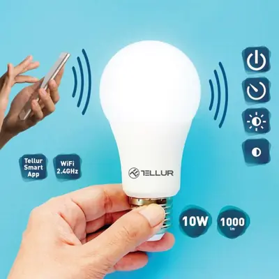 TELLUR ŽARULJA WIFI, E27, 10W, WHITE/WARM