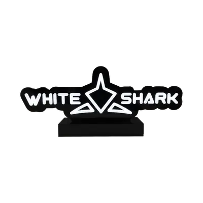 WHITE SHARK PROMO LED LOGO/ Crna- stolni